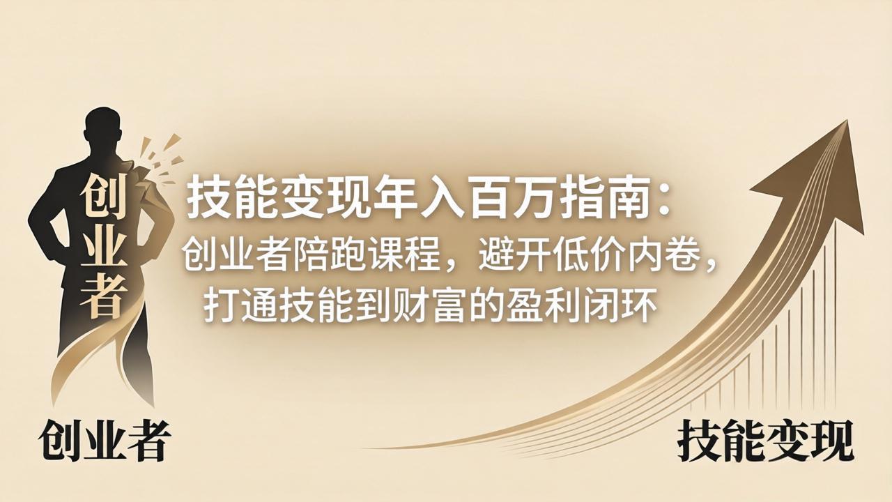 技能变现年入百万指南：创业者陪跑课程，避开低价内卷，打通技能到财富的盈利闭环-心思维创富网_网上创业教程_网络创业项目