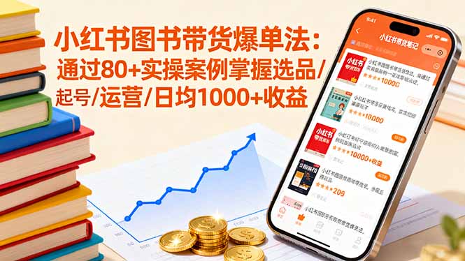 小红书图书带货爆单法：通过80+实操案例掌握选品/起号/运营/日均1000+收益-心思维创富网_网上创业教程_网络创业项目
