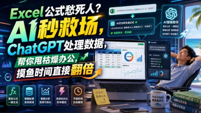 Excel公式愁死人？AI秒救场，ChatGPT处理数据，帮你甩枯燥办公，摸鱼时间直接翻倍【原创双语字幕】-心思维创富网_网上创业教程_网络创业项目