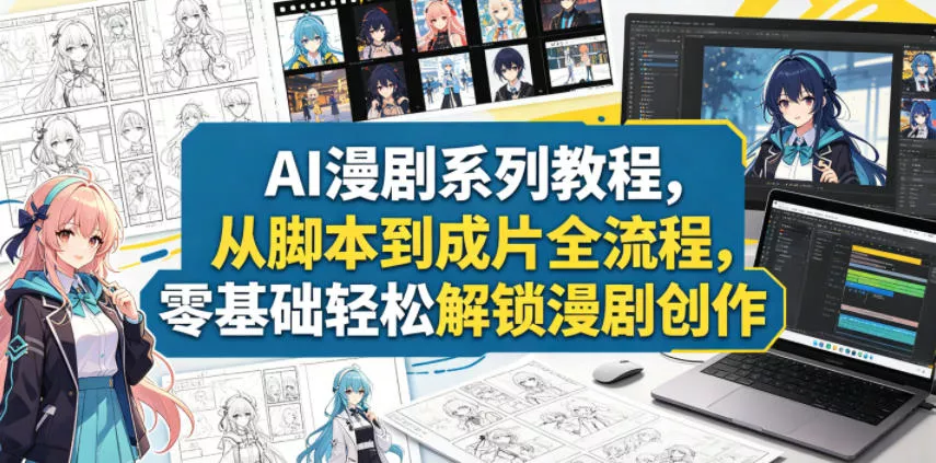 AI漫剧系列教程，从脚本到成片全流程，零基础轻松解锁漫剧创作-心思维创富网_网上创业教程_网络创业项目
