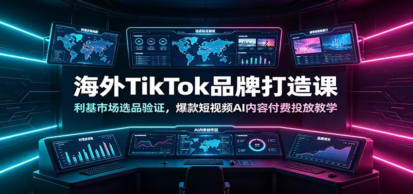 海外TikTok品牌打造课：利基市场选品验证，爆款短视频AI内容付费投放教学-心思维创富网_网上创业教程_网络创业项目
