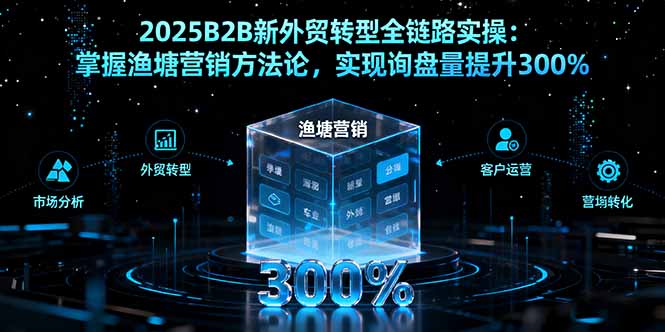 2025B2B新外贸转型全链路实操：掌握渔塘营销方法论，实现询盘量提升300%-心思维创富网_网上创业教程_网络创业项目