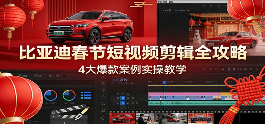 比亚迪春节短视频剪辑全攻略，4大爆款案例实操教学-心思维创富网_网上创业教程_网络创业项目