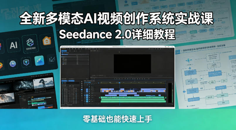 全新多模态AI视频创作系统实战课，Seedance 2.0详细教程，零基础也能快速上手-心思维创富网_网上创业教程_网络创业项目