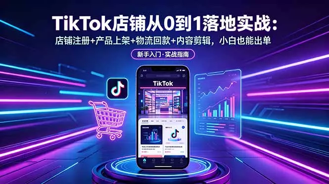 TikTok店铺从0到1落地实战：店铺注册+产品上架+物流回款+内容剪辑，小白也能出单-心思维创富网_网上创业教程_网络创业项目