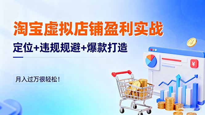 淘宝虚拟店铺盈利实战：定位+违规规避+爆款打造，月入过万很轻松！-心思维创富网_网上创业教程_网络创业项目