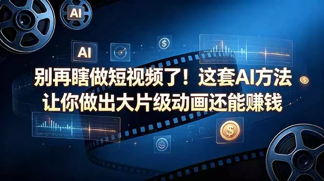 别再瞎做短视频了！这套 AI 方法让你做出大片级动画还能赚钱【原创双语字幕】-心思维创富网_网上创业教程_网络创业项目