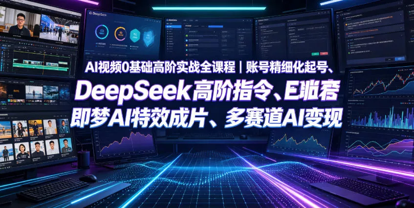 AI视频0基础高阶实战全课程｜账号精细化起号、DeepSeek高阶指令、即梦AI特效成片、多赛道AI短视频量产变现-心思维创富网_网上创业教程_网络创业项目
