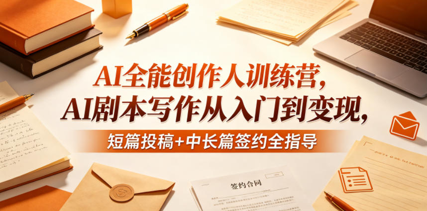 AI全能创作人训练营，AI剧本写作从入门到变现，短篇投稿+中长篇签约全指导-心思维创富网_网上创业教程_网络创业项目