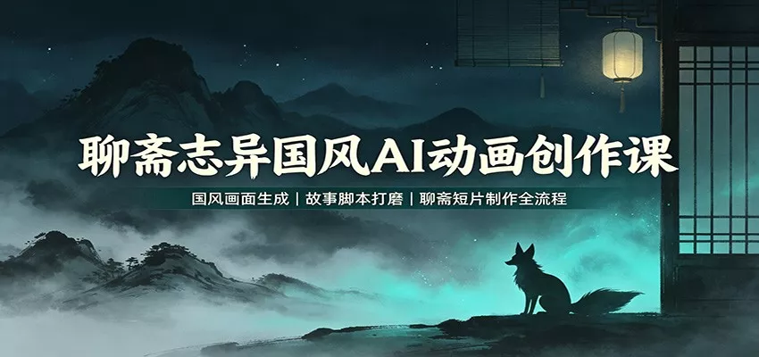 聊斋志异国风AI动画创作课：国风画面生成，故事脚本打磨，聊斋短片制作全流程-心思维创富网_网上创业教程_网络创业项目