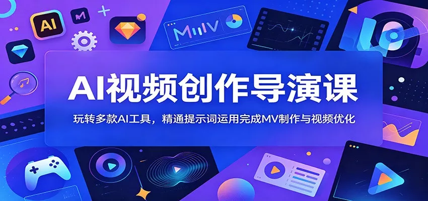 AI视频创作导演课：玩转多款AI工具，精通提示词运用完成MV制作与视频优化-心思维创富网_网上创业教程_网络创业项目