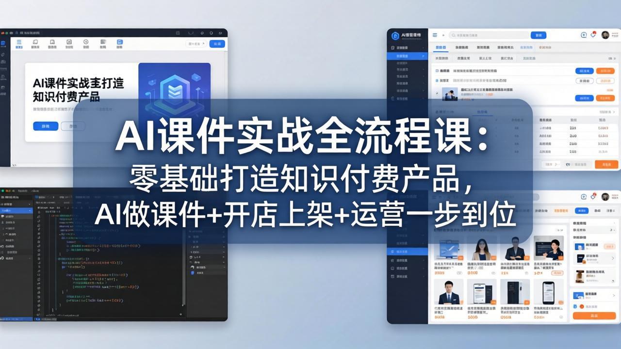 AI课件实战全流程课：零基础打造知识付费产品，AI做课件+开店上架+运营一步到位-心思维创富网_网上创业教程_网络创业项目