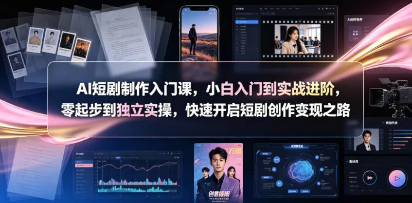 AI短剧制作入门课，小白入门到实战进阶，零起步到独立实操，快速开启短剧创作变现之路-心思维创富网_网上创业教程_网络创业项目