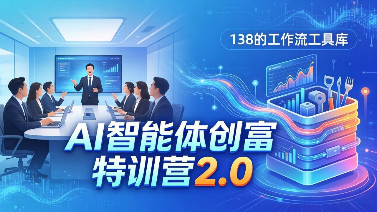 AI智能体创富训练营2.0：3天闭门直播+视频课+工具库，从0到1搭建智能体附138个工作流-心思维创富网_网上创业教程_网络创业项目