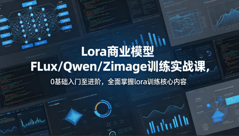 系统性学习Lora商业模型FLux／Qwen／Zimage训练实战课，0基础入门至进阶，全面掌握lora训练核心内容-心思维创富网_网上创业教程_网络创业项目