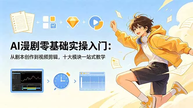 AI漫剧零基础实操入门：从剧本创作到视频剪辑，十大模块一站式教学-心思维创富网_网上创业教程_网络创业项目