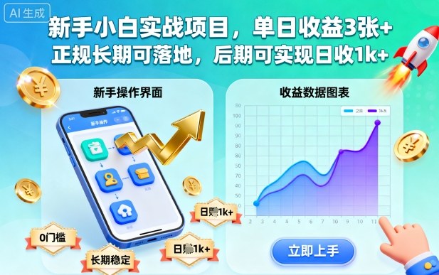 新手小白实战项目，单日收益3张+，正规长期可落地，后期可实现日收1k+【揭秘】-心思维创富网_网上创业教程_网络创业项目