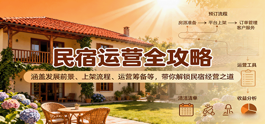 民宿运营全攻略：涵盖发展前景、上架流程、运营筹备等，带你解锁民宿经营之道-心思维创富网_网上创业教程_网络创业项目