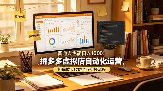 普通人也能日入 1000！拼多多虚拟店自动化运营，矩阵放大收益全程实操流程-心思维创富网_网上创业教程_网络创业项目