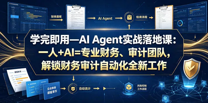 学完即用—AI Agent实战落地课：一人+AI=专业财务、审计团队，解锁财务审计自动化全新工作模式(更新0804)-心思维创富网_网上创业教程_网络创业项目