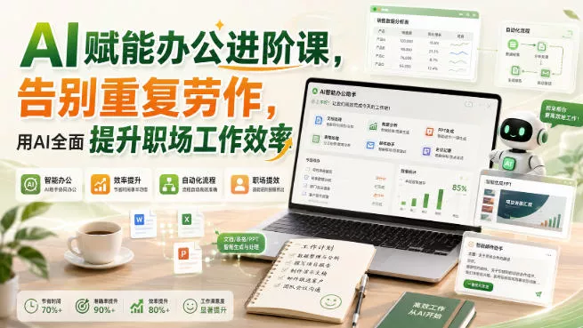 AI赋能办公进阶课，告别重复劳作，用AI全面提升职场工作效率-心思维创富网_网上创业教程_网络创业项目