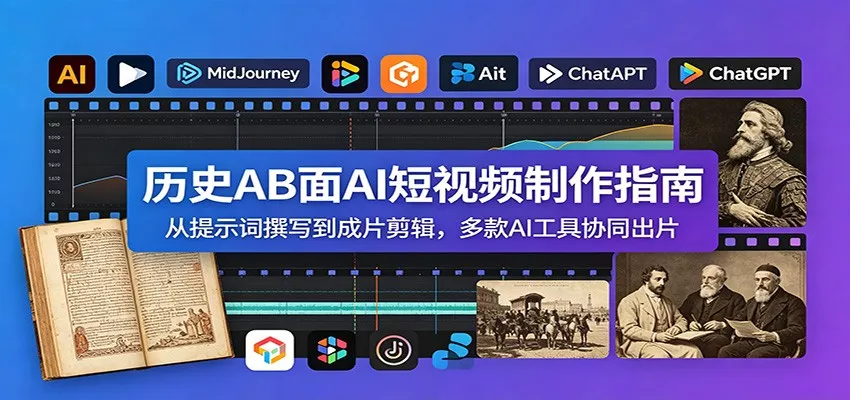 历史AB面AI短视频制作指南：从提示词撰写到成片剪辑，多款AI工具协同出片-心思维创富网_网上创业教程_网络创业项目