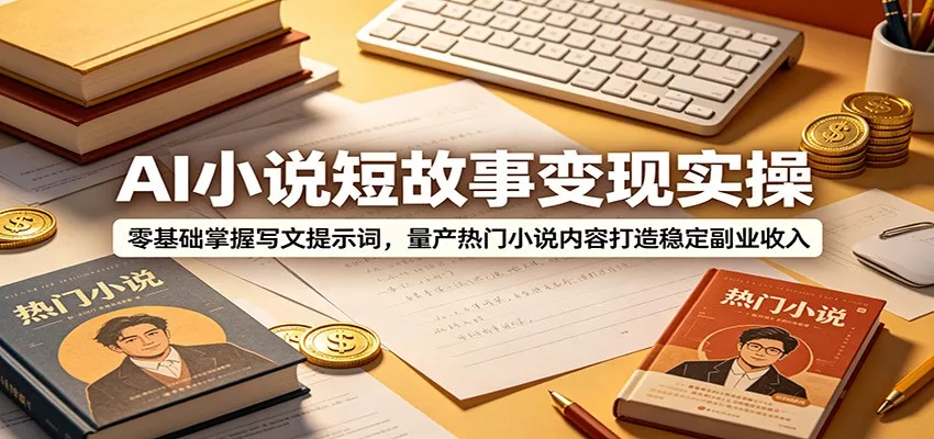 AI小说短故事变现实操：零基础掌握写文提示词，量产热门小说内容打造稳定副业收入-心思维创富网_网上创业教程_网络创业项目