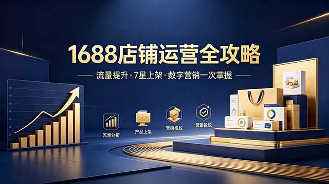 1688店铺没流量？产品上架不到7星？数字营销不会投？全套运营技能一次学(更新6月-心思维创富网_网上创业教程_网络创业项目