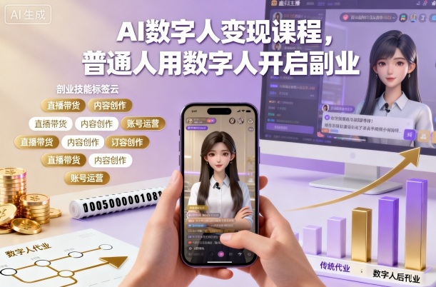 AI数字人变现课程，普通人用数字人开启副业-心思维创富网_网上创业教程_网络创业项目