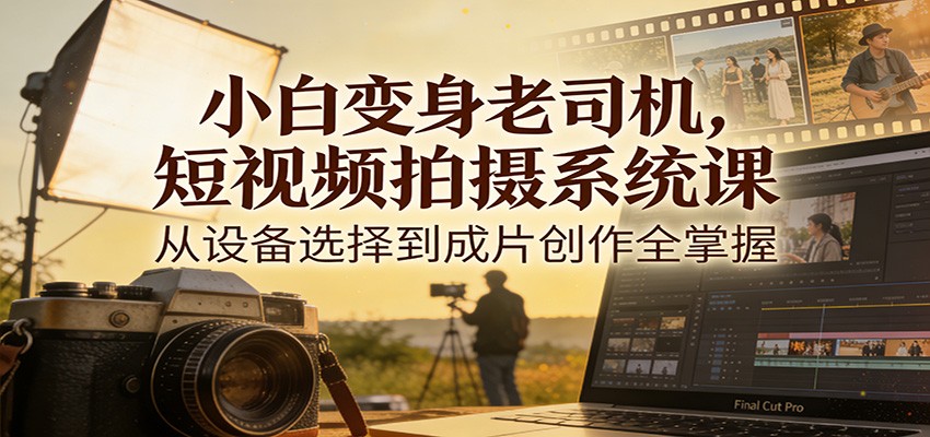 小白变身老司机，短视频拍摄系统课，从设备选择到成片创作全掌握-心思维创富网_网上创业教程_网络创业项目