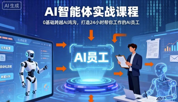 Ai智能体实战课程，0基础跨越Ai鸿沟，打造24小时帮你工作的Ai员工，打破常规，以实战定义Ai-心思维创富网_网上创业教程_网络创业项目