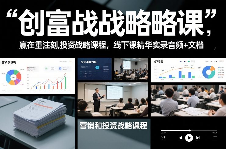 创富战略课，赢在重注时刻，营销和投资战略课程，线下课精华实录音频+文档-心思维创富网_网上创业教程_网络创业项目