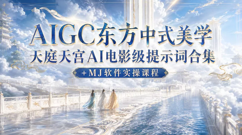 AIGC东方中式美学天庭天宫AI电影级提示词合集+MJ软件实操课程-心思维创富网_网上创业教程_网络创业项目