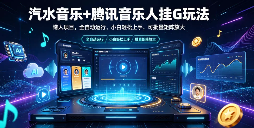 汽水音乐+腾讯音乐人挂G玩法，懒人项目，全自动运行，小白轻松上手，可批量矩阵放大【揭秘】-心思维创富网_网上创业教程_网络创业项目
