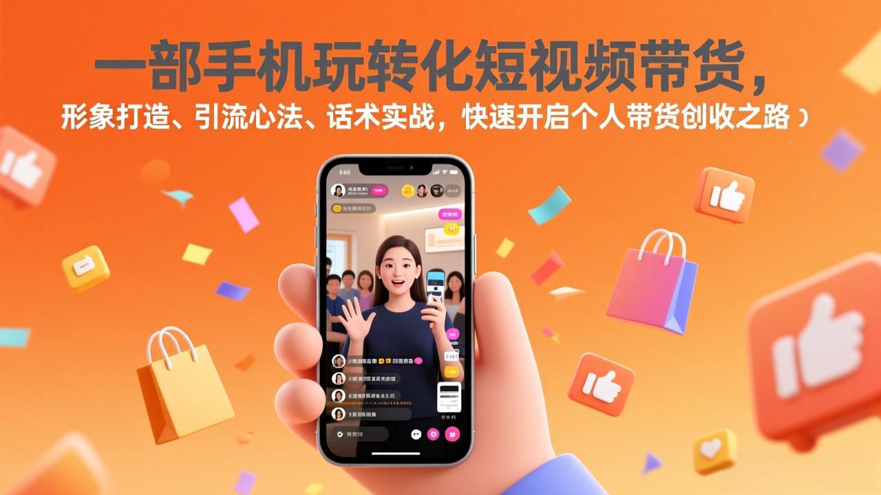 一部手机玩转化短视频带货，形象打造、引流心法、话术实战，快速开启个人带货创收之路-心思维创富网_网上创业教程_网络创业项目