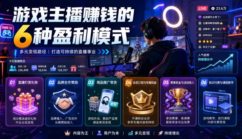 付费文章：游戏主播賺钱的6种盈利模式-心思维创富网_网上创业教程_网络创业项目