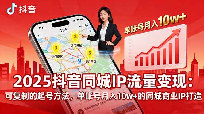 （16000期）2025同城IP流量变现：可复制的起号方法，单账号月入10w+的同城商业IP打造-心思维创富网_网上创业教程_网络创业项目