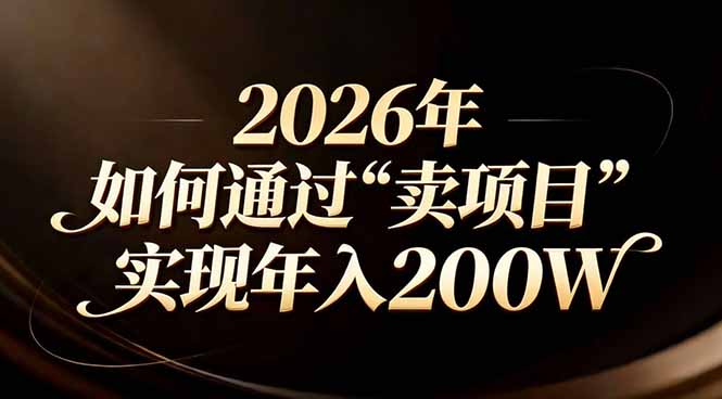 站在2026年的十字路口：一个普通人如何通过卖项目实现年入200万-心思维创富网_网上创业教程_网络创业项目