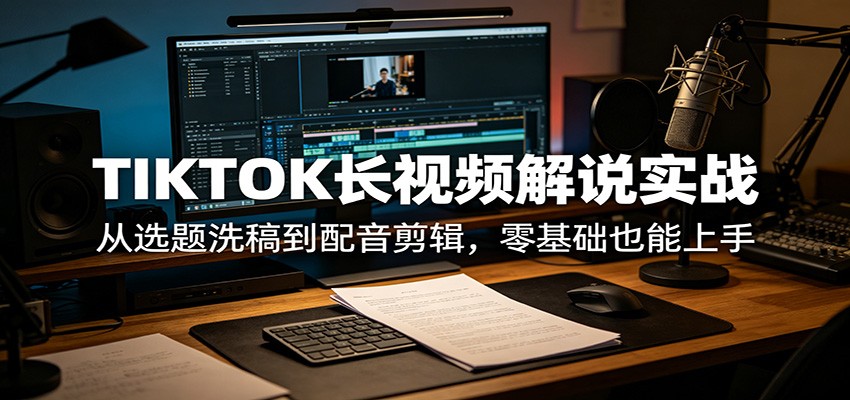 TIKTOK长视频解说实战：从选题洗稿到配音剪辑，零基础也能上手-心思维创富网_网上创业教程_网络创业项目