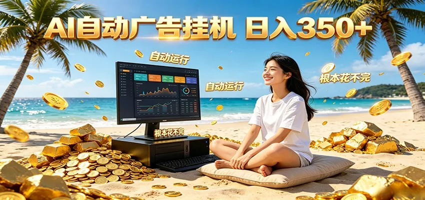 AI自动广告挂机 日入350+ 真正做到躺赚式变现，根本花不完！-心思维创富网_网上创业教程_网络创业项目