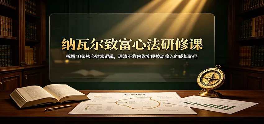 纳瓦尔致富心法研修课：拆解10条核心财富逻辑，理清不靠内卷实现被动收入的成长路径-心思维创富网_网上创业教程_网络创业项目
