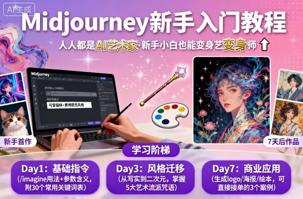midjourney新手入门教程：人人都是AI艺术家，新手小白也能变身艺术大师-心思维创富网_网上创业教程_网络创业项目