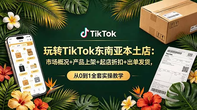 玩转TikTok东南亚本土店：市场概况+产品上架+起店折扣+出单发货，从0到1全套实操教学-心思维创富网_网上创业教程_网络创业项目