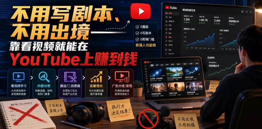 不用写剧本、不用出境——靠看视频就能在YouTube上賺到钱【原创双语字幕】-心思维创富网_网上创业教程_网络创业项目