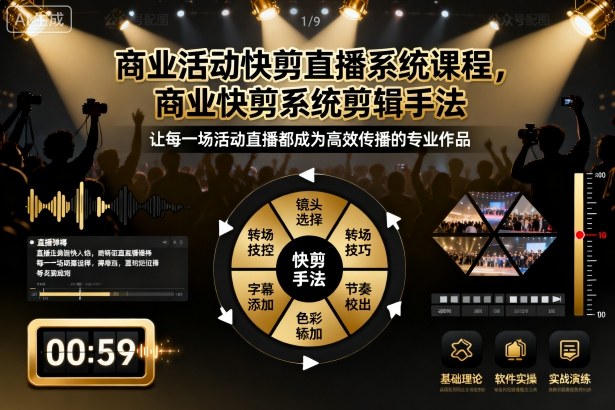 商业活动快剪直播系统课程，商业快剪系统剪辑手法-心思维创富网_网上创业教程_网络创业项目