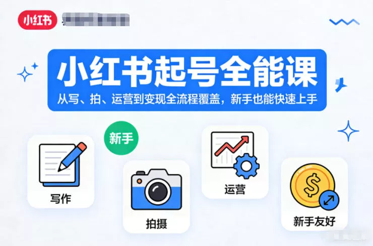 小红书起号全能课，从写、拍、运营到变现全流程覆盖，新手也能快速上手(更新)-心思维创富网_网上创业教程_网络创业项目