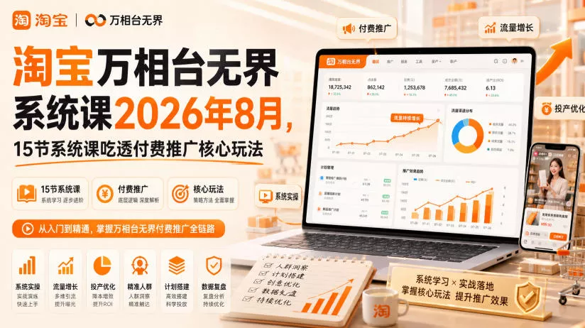 淘宝万相台无界系统课2026年8月，15节系统课吃透付费推广核心玩法-心思维创富网_网上创业教程_网络创业项目