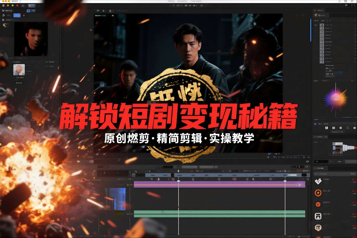 短剧拉新之原创燃剪精简剪辑实操课，解锁短剧变现秘籍-心思维创富网_网上创业教程_网络创业项目