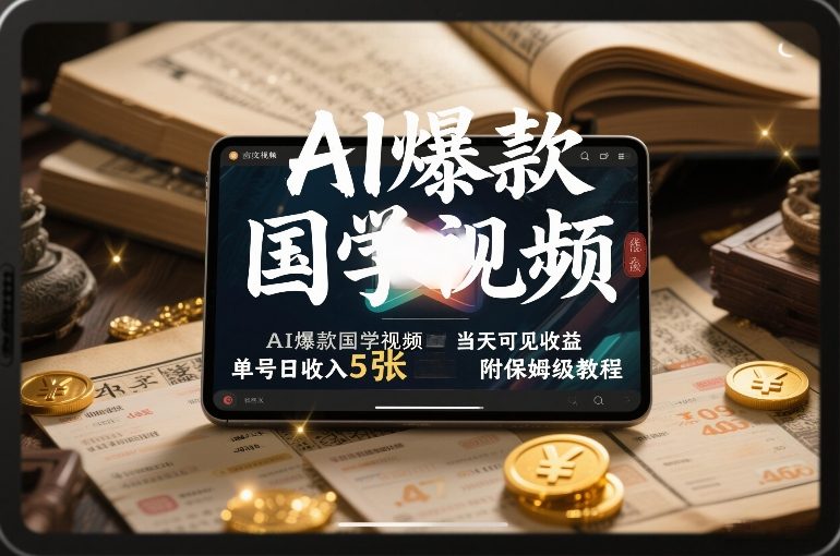 AI爆款国学视频，独家起号方法，小白直接上手，当天可见收益，单号日收入5张+附保姆级教程-心思维创富网_网上创业教程_网络创业项目