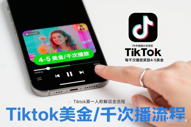 TK中视频计划项目，Tiktok第一人称解说流程，每干次播放奖励4-5美金-心思维创富网_网上创业教程_网络创业项目